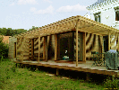 Extension d'habitation à Agnez-les Duisans : ossature bois, isolant laine de bois.